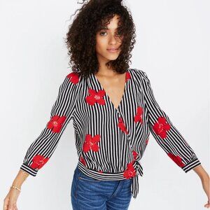 Madewell Wrap Top in Candied Orchids